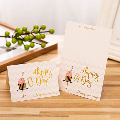50 PCS Hot Stamping Embossed Birthday Card, 1, 2, 3, 4, 5, 6, 7, 8