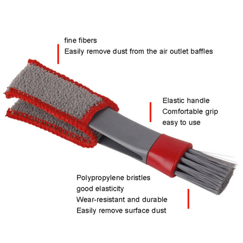 Car Wash Brush Soft Hub Multi-Function Dust Removal Tool, Red White Air Outlet Brush, Red Gray Air Outlet Brush, Red Sponge Brush, Red Wheel Brush