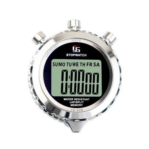 YS Metal Large Screen Display Stopwatch Fitness Sports Competition Electronic Stopwatch, YS-528 Single Row Display