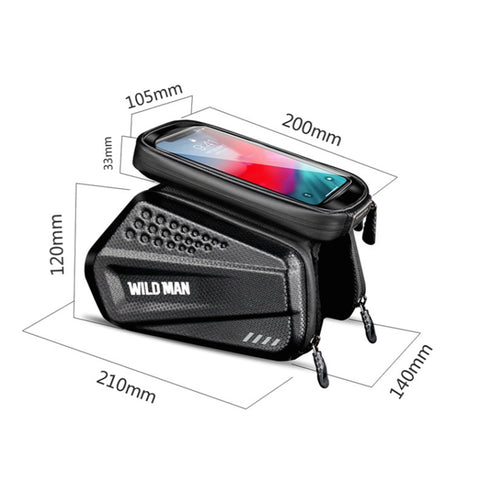 WILD MAN ES6 1.2L Multifunctional Bicycle Front Beam Bag, ES6 (Black)