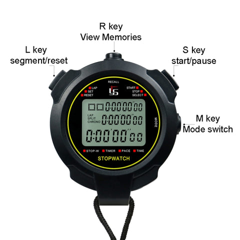 YS Stopwatch Timer Training Fitness Competition Stopwatch, Style:, YS-730 30 Memories(Black), YS-760 60 Memories(Black), YS-7120 120 Memories(Black), YS-7100 100 Memories(Black), YS-710 10 Memories(Black)