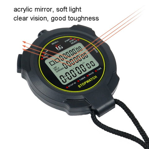 YS Stopwatch Timer Training Fitness Competition Stopwatch, Style:, YS-730 30 Memories(Black), YS-760 60 Memories(Black), YS-7120 120 Memories(Black), YS-7100 100 Memories(Black), YS-710 10 Memories(Black)