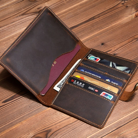 Leather Passport Holder Vintage Card Holder, SF053