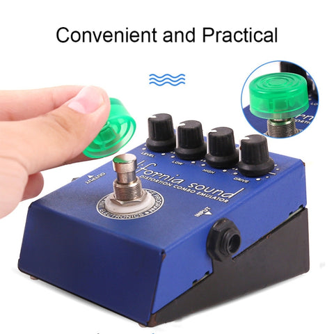 10 PCS JT1808 Electric Guitar Tuner Pedal Cap, Yellow, Red, Purple, Green, Orange, Deep Blue, Light Blue, Black