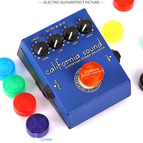 10 PCS JT1808 Electric Guitar Tuner Pedal Cap, Yellow, Red, Purple, Green, Orange, Deep Blue, Light Blue, Black