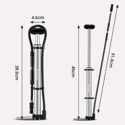WEST BIKING YP0711122 Portable Bicycle High Pressure Pump, WEST BIKING YP0711122(Black), WEST BIKING YP0711122(Silver)