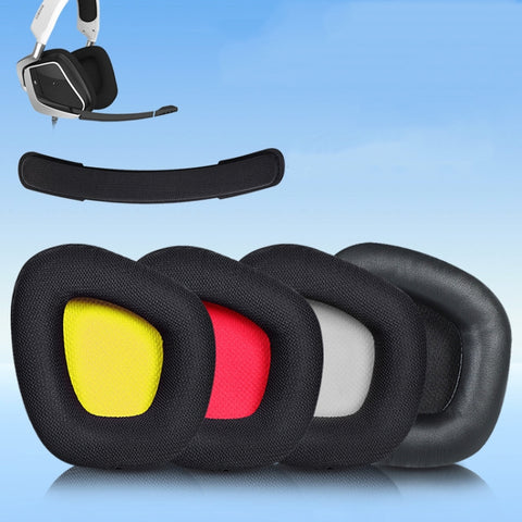 2 PCS Replacement Earpads for Corsair Void Pro Elite,Style:, Head Beam Pad, Black Protein Leather, Black Grid, Gray Bottom Grid, Red Bottom Grid, Yellow Bottom Grid, Black Ice Sensory Leather, Black Lamb Leather