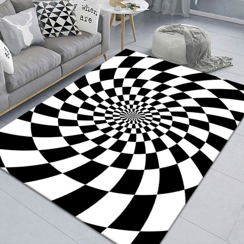 3D Stereo Rectangular Visual Geometric Living Room Carpet, 40x60cm, 50x80cm, 60x90cm, 80x120cm, 80x160cm, 120x160cm, 140x200cm