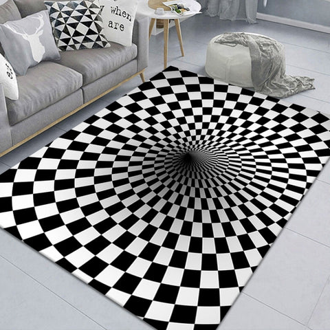 3D Stereo Rectangular Visual Geometric Living Room Carpet, 40x60cm, 50x80cm, 60x90cm, 80x120cm, 80x160cm, 120x160cm, 140x200cm