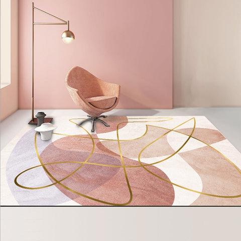 Modern Abstract Geometric Living Room Rug Coffee Table Cushion, 140x200cm