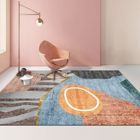 Modern Abstract Geometric Living Room Rug Coffee Table Cushion, 140x200cm