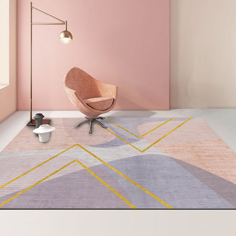 Modern Abstract Geometric Living Room Rug Coffee Table Cushion, 140x200cm