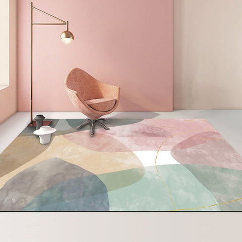 Modern Abstract Geometric Living Room Rug Coffee Table Cushion, 140x200cm