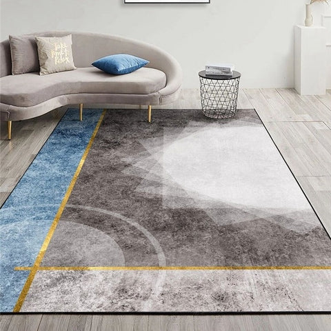 Modern Abstract Geometric Living Room Rug Coffee Table Cushion, 140x200cm