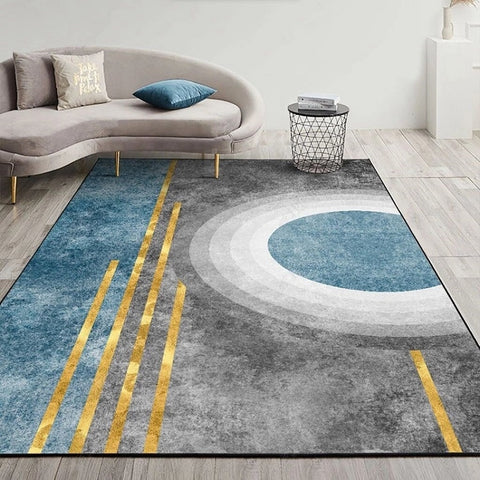 Modern Abstract Geometric Living Room Rug Coffee Table Cushion, 140x200cm