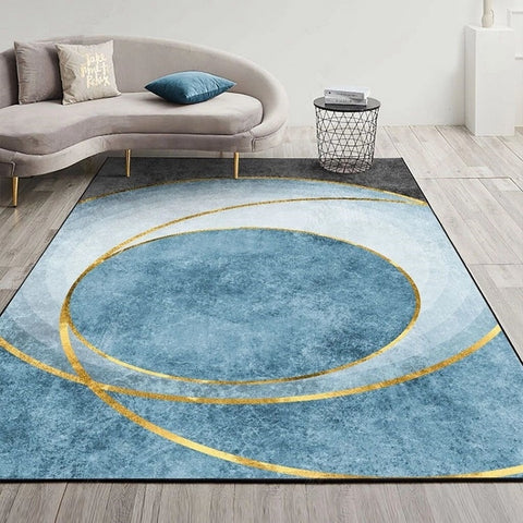 Modern Abstract Geometric Living Room Rug Coffee Table Cushion, 140x200cm
