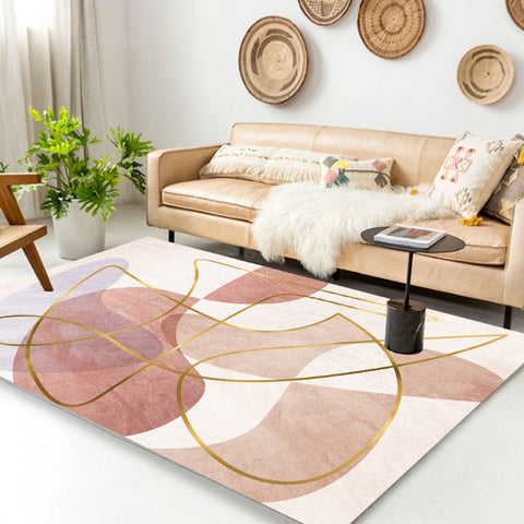 Modern Abstract Geometric Living Room Rug Coffee Table Cushion, 140x200cm