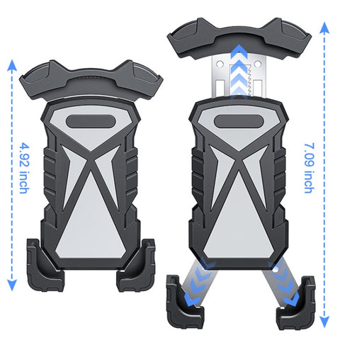 L101+M011 Outdoor Cycling Mechanical Locking Phone Holder, Gray, Black, Blue, Yellow, Red, Green, DIY Color