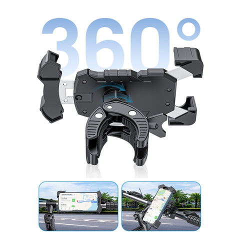 L101+M011 Outdoor Cycling Mechanical Locking Phone Holder, Gray, Black, Blue, Yellow, Red, Green, DIY Color