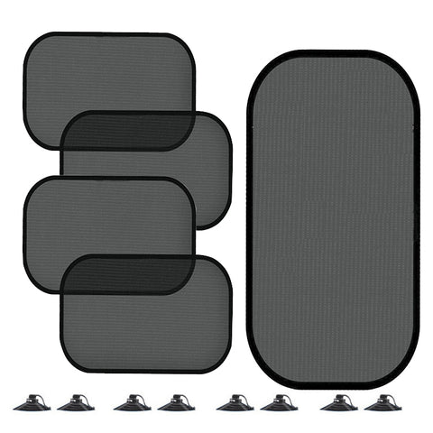 Non-Porous Suction Cup Car Mesh Sunshade, 5pcs/set