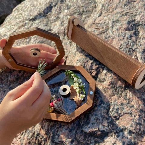 DIY Wooden Rotating Kaleidoscope Toy Gift For Children, Kaleidoscope