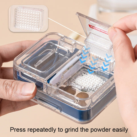Imakara Mini Square Portable Sealed Medicine Cutter Dispenser Box, Red, Green, Blue, White