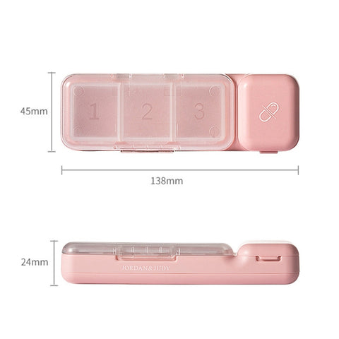 TR017 Portable Medicine Cutter Portable Mini 7 Days Sealed Separate Medicine Box, Green, Purple, White, Pink