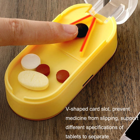 Home Convenient Transparent Tablet Divider Compartments Medicine Boxes, Yellow, Green, Pink, Orange