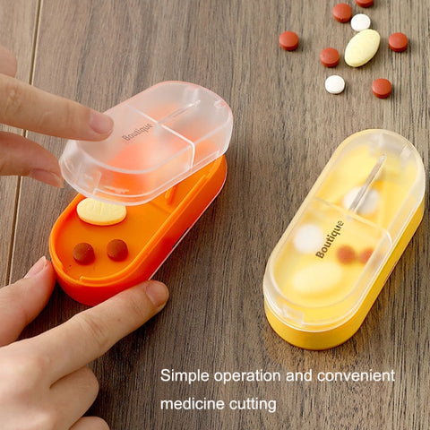 Home Convenient Transparent Tablet Divider Compartments Medicine Boxes, Yellow, Green, Pink, Orange