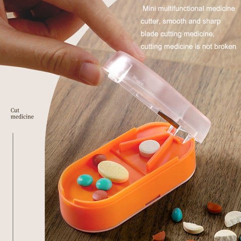 Home Convenient Transparent Tablet Divider Compartments Medicine Boxes, Yellow, Green, Pink, Orange