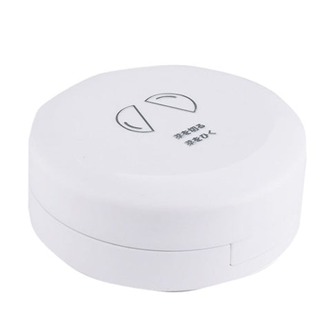Double-layer Round Eight Grids Portable Medicine Box with Cutter, White, Blue