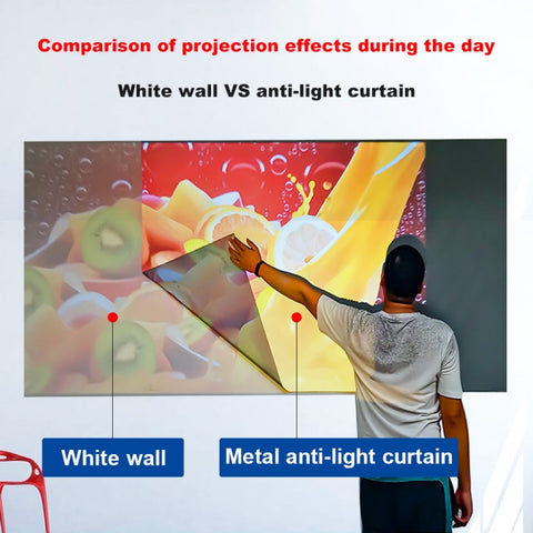 Folding Metal Anti-Light HD Projection Curtain, Size:, 60 inch 16:9 133x75cm, 72 inch 16:9 159x90cm, 84 inch 16:9 186x105cm, 92 inch 16:9 199x112cm, 100 inch 16:9 221x125cm, 110 inch 16:9 250x140cm, 120 inch 16:9 266x148cm, 130 inch 16:9 290x160cm     ...