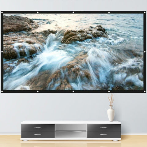 Folding Metal Anti-Light HD Projection Curtain, Size:, 60 inch 16:9 133x75cm, 72 inch 16:9 159x90cm, 84 inch 16:9 186x105cm, 92 inch 16:9 199x112cm, 100 inch 16:9 221x125cm, 110 inch 16:9 250x140cm, 120 inch 16:9 266x148cm, 130 inch 16:9 290x160cm     ...