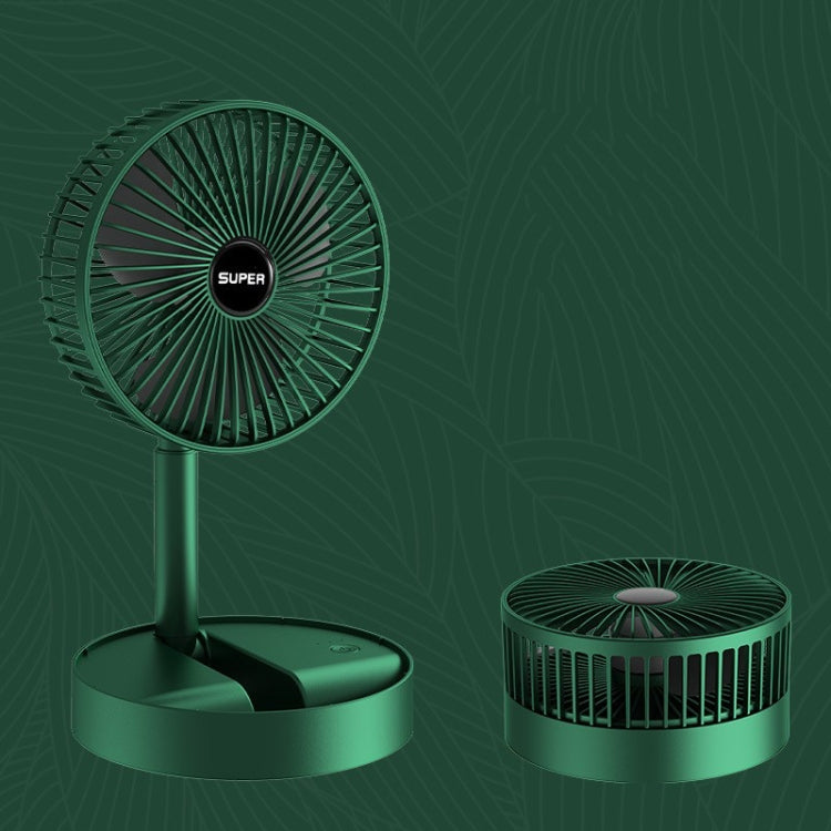 Portable Folding Fan  Retractable Floor Standing Fan,Style:, Rechargeable (White), Rechargeable (Green), USB Plug In  (White), USB Plug In (Green)