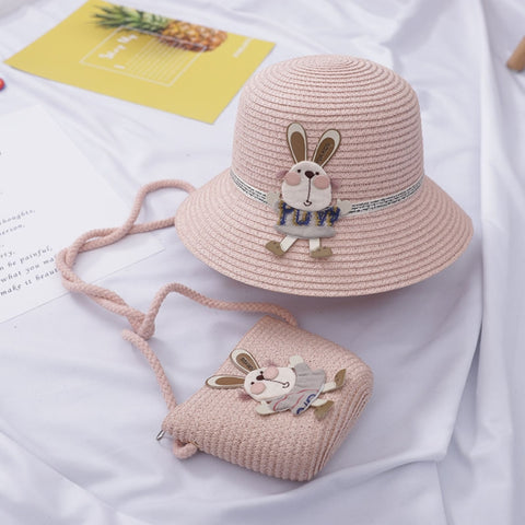2 in 1 Children Beach Hat & Bag Set Sun Hat