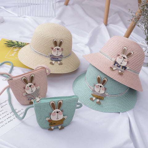 2 in 1 Children Beach Hat & Bag Set Sun Hat