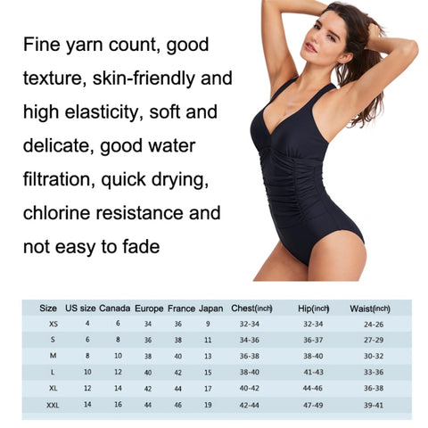 HS18110 Women Belly Cover One-Piece Swimsuit With Chest Pad, S, M, L, XL, XXL