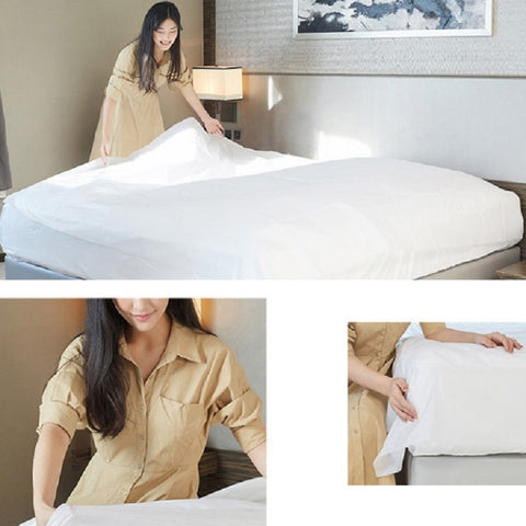 2 PCS Travel Hotel Supplies Disposable Anti-dirty Pillowcase Sheet Quilt Cover, Quilt Cover For 1 Person 190x220cm, Quilt Cover For 2 Person 240x220cm, Sheet For 1 Person 160x220cm, Sheet For 2 Person 220x220cm, Pillowcase 50x80cm, 3 In 1 For 1 Person ...
