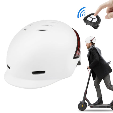 Cycling Helmet Ultralight Bicycle Helmet with Warning Light Remote Control, Cycling Helmet (Black), Cycling Helmet (White)
