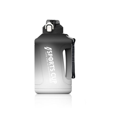 Large Capacity Gradient Straw Cup Sports Bottle With Scale, 1500ml, 2300ml, 3800ml