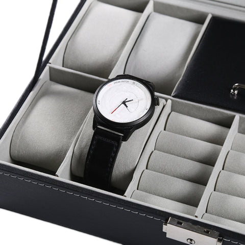8-Bit Watch Display Storage Box Necklace Ring Jewelry Box With Mirror, 8-Bit Watch Display Box