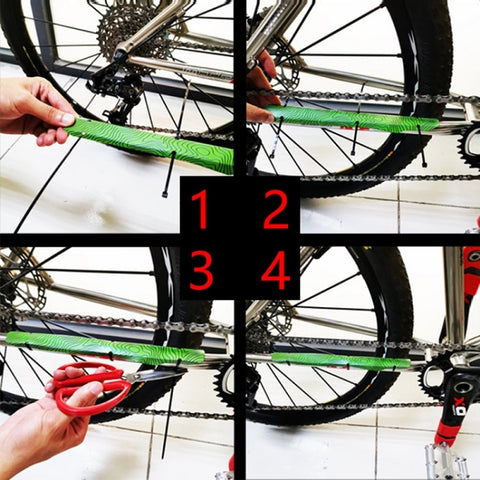 ZTTO 2 PCS Mountain Bike Plastic Chain Guard Riding Gear, Orange, Green, Black