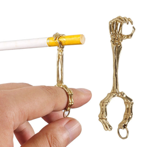 Skull Hand Game Cigarette Clip Electroplating Ring, Gold Plating, Silver Plating