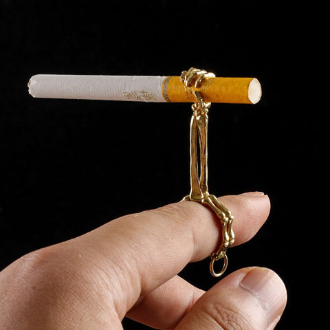 Skull Hand Game Cigarette Clip Electroplating Ring, Gold Plating, Silver Plating