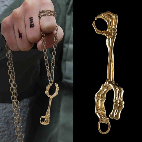 Skull Hand Game Cigarette Clip Electroplating Ring, Gold Plating, Silver Plating