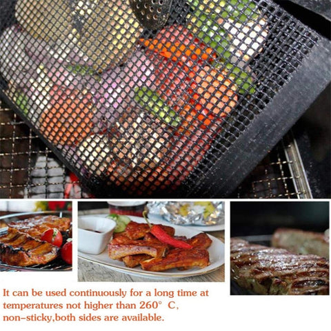 Vc005 BBQ Non-Stick Mesh Grilling Bag, Size:, Black (24 x 14cm), Black (22 x 27cm), Black (30 x 27cm), Black (40 x 30cm)