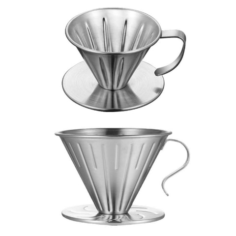 Double-layer Stainless Steel Pour-over Coffee Filter, Size:, Small, Large