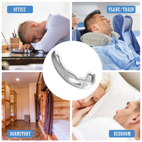 Sleeping Anti Snoring Mouth Guard Braces For Sleep Better Breath, White, Black