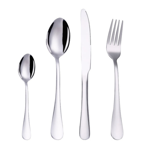 4PCS/Set Stainless Steel Western Steak Fork Spoon Knife Set, True Color, Golden, Rose Gold, Colorful, Black