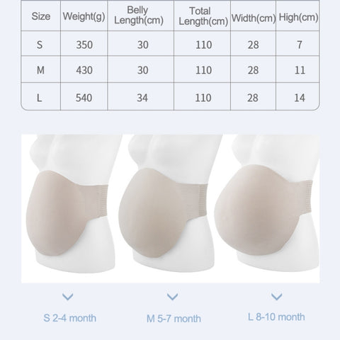 Memory Foam Pregnant Women Props Lightweight Breathable Simulation Fake Belly, S, M, L